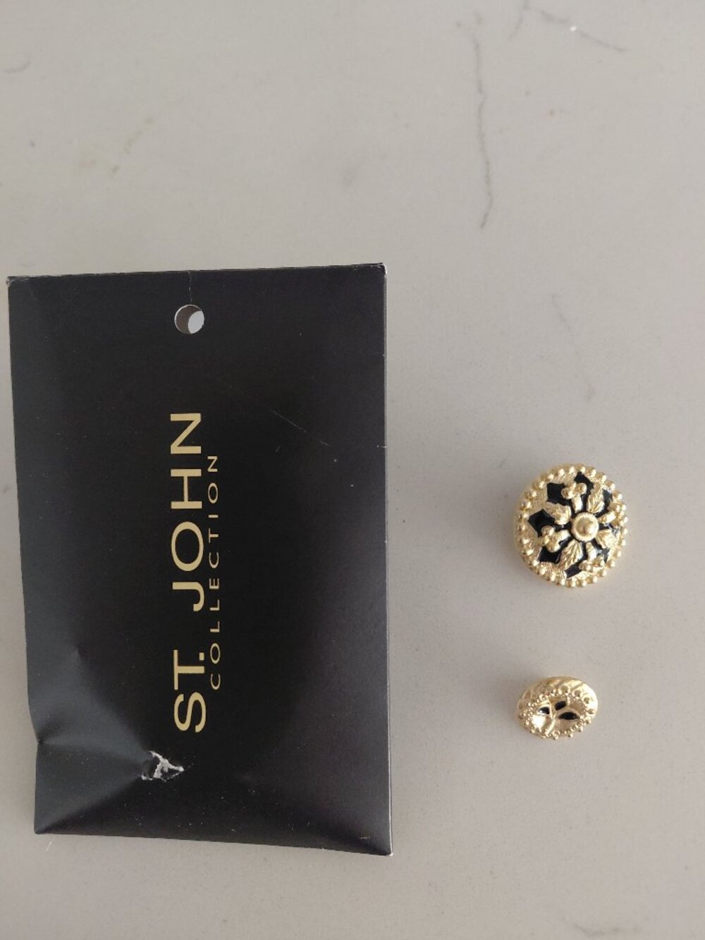 St. John Gold Black Buttons